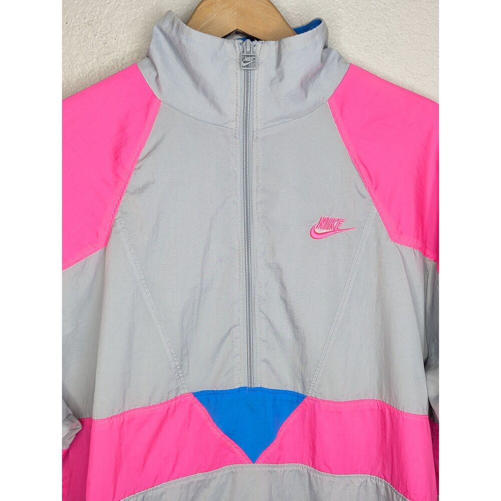 Nike Vaporwave Windbreaker Jacket Mens Medium Zip Gray Pink AJ2299-012 Packable - Picture 3 of 12